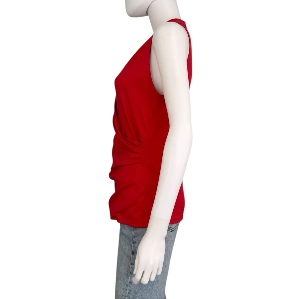 Lafayette 148 New York Red Wrap Top Size M - Image 2