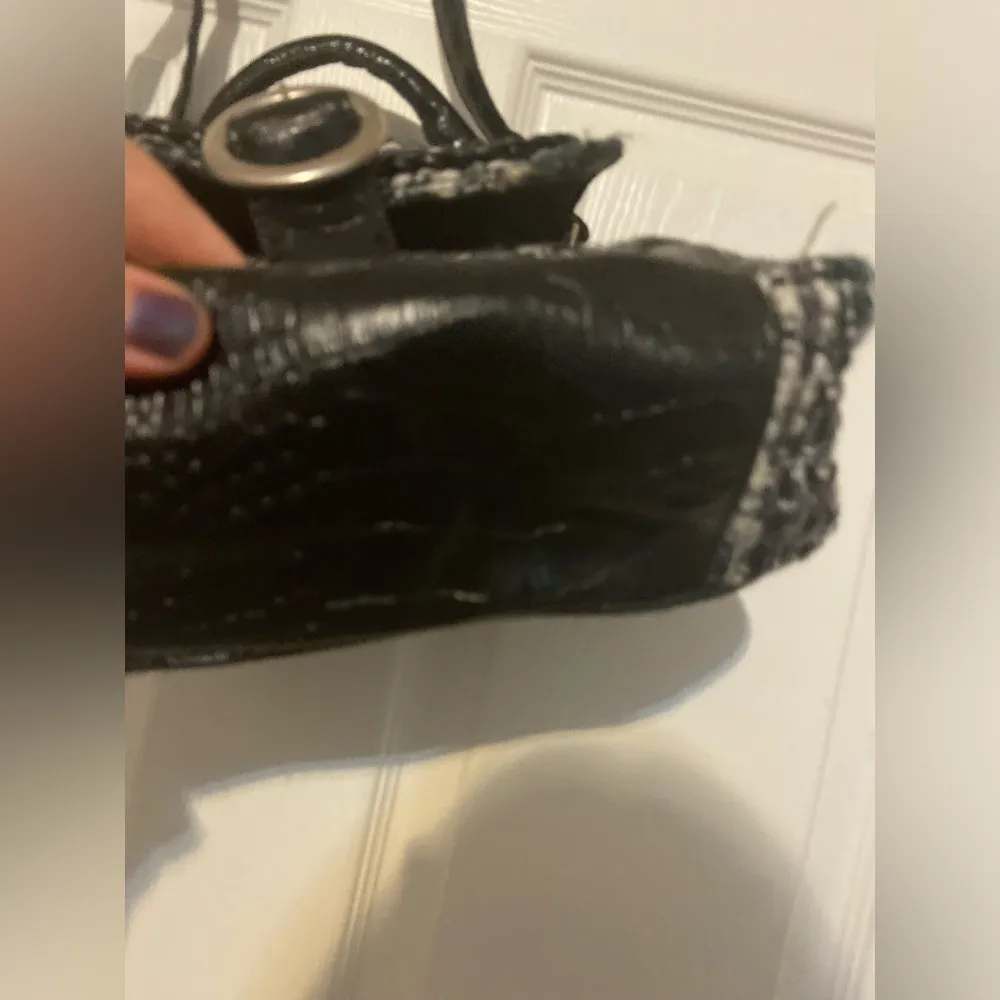 Icing Claire’s Plaid Crossbody Purse Grey Black Plaid Shows A Little Wear - Image 3