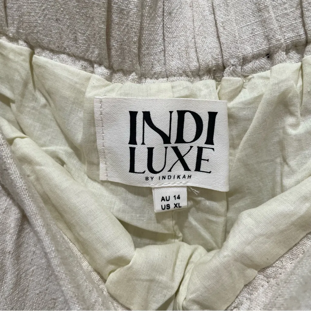 INDI LUXE Swing Of Things Sun Sleeveless Buttoned Vest Wide Leg Pants Oat Large Tan - Image 11