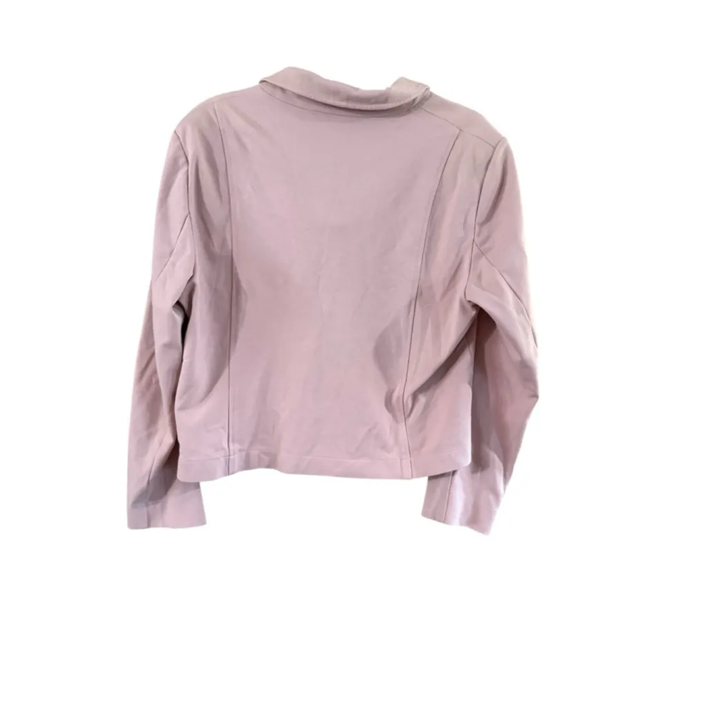 Women's Anne Klein Pink Moto Jacket XL with Gold Zippers - Image 10