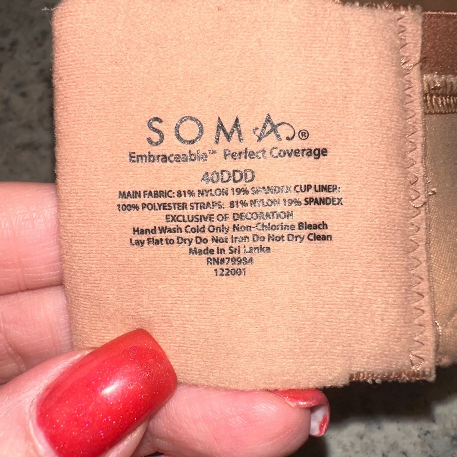 Soma Embraceable Perfect Coverage Bra Sun Kissed Nude 40DDD - Image 4