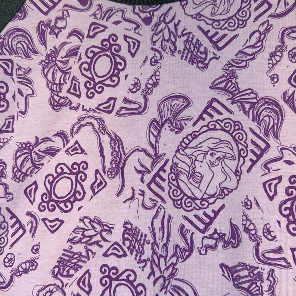 Lularoe Disney Randy Ariel Little Mermaid Baseball Tee Shirt Size 2XL EUC #5685 - Image 4