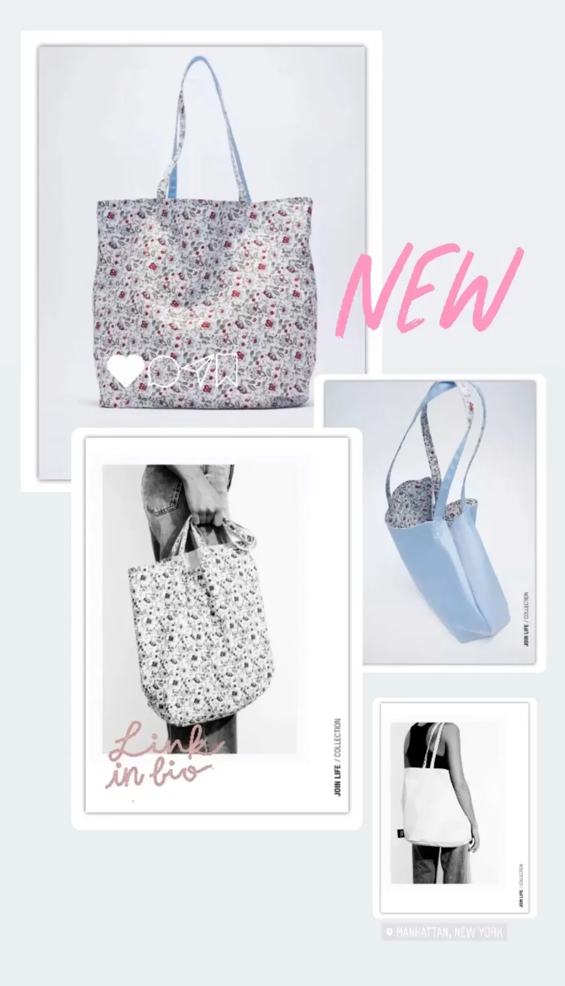 Reversible Floral Print Tote Bag - Image 2