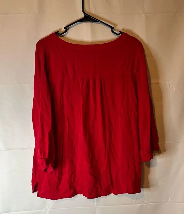 CJ Banks Pink Relaxed Blouse with 3/4 Sleeves Size 1X - Image 2