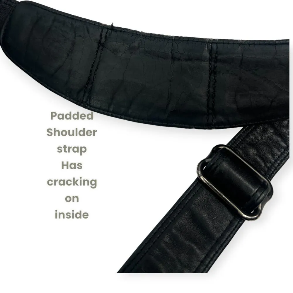 Tumi Leather Laptop Bag Briefcase Transport Carryon Padded Case Black - Image 12