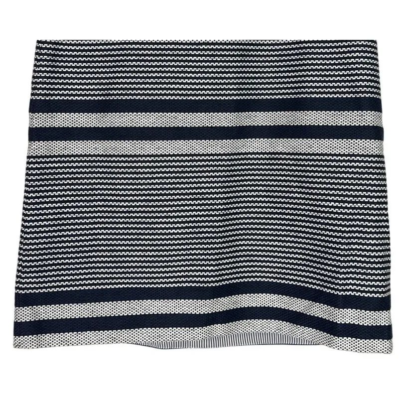 J. Crew Striped Nautical A Lined Knee Length Pencil Tweed Skirt 8 T Blue White - Image 3