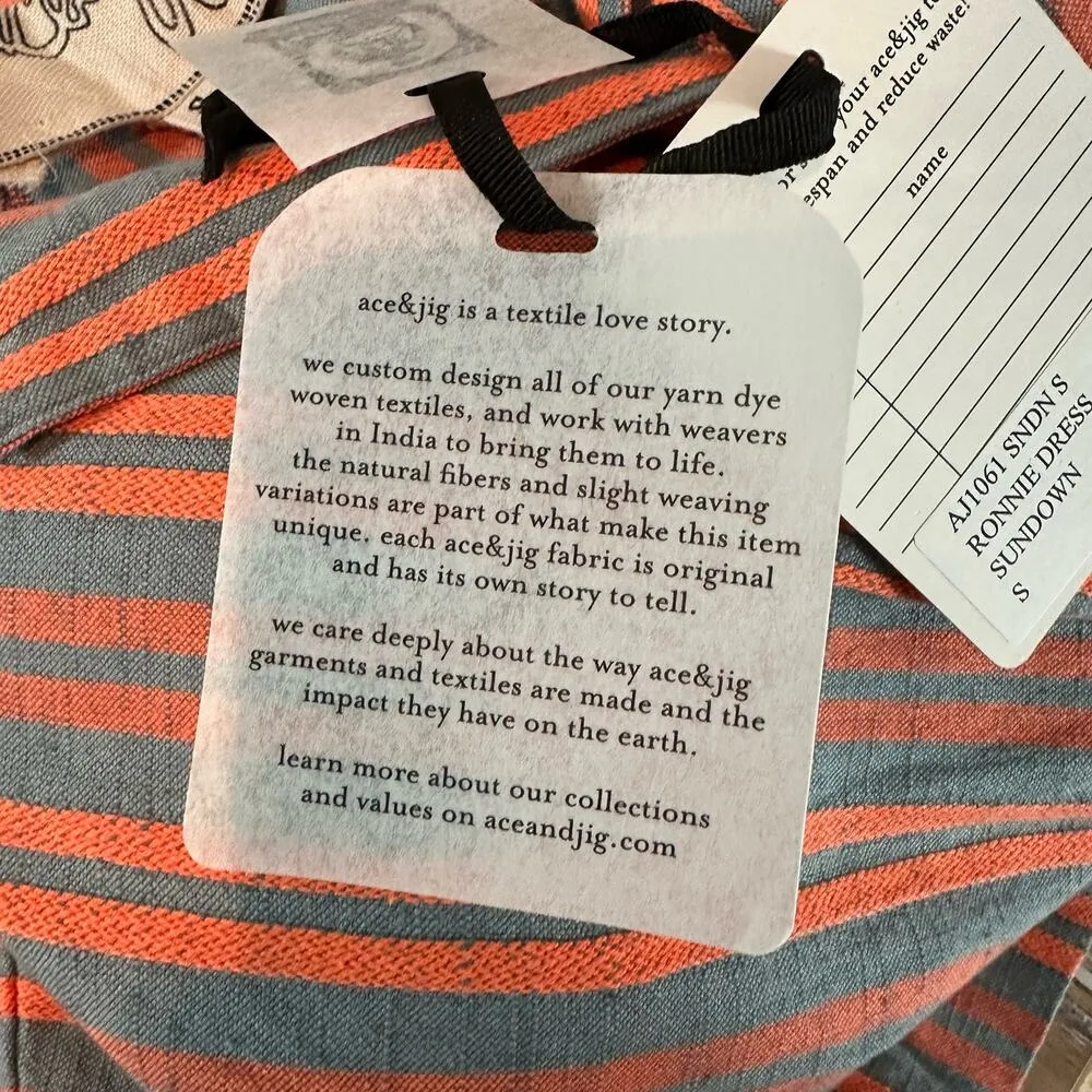 Ace & Jig Ronnie Organic Cotton Midi Dress Size Small Sundown - Image 8