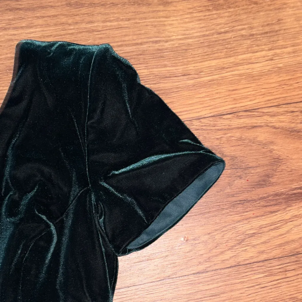 Michaelangelo Elegant Green Velvet Formal Dress Victorian Bridgerton Classic - Image 4