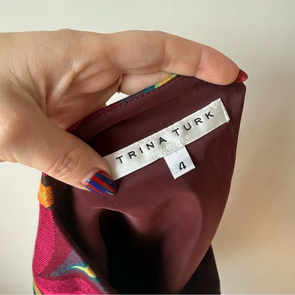 Trina Turk Rico Colorful Chevron Wave Jacquard A-Line Mini Skirt 4 - Image 5