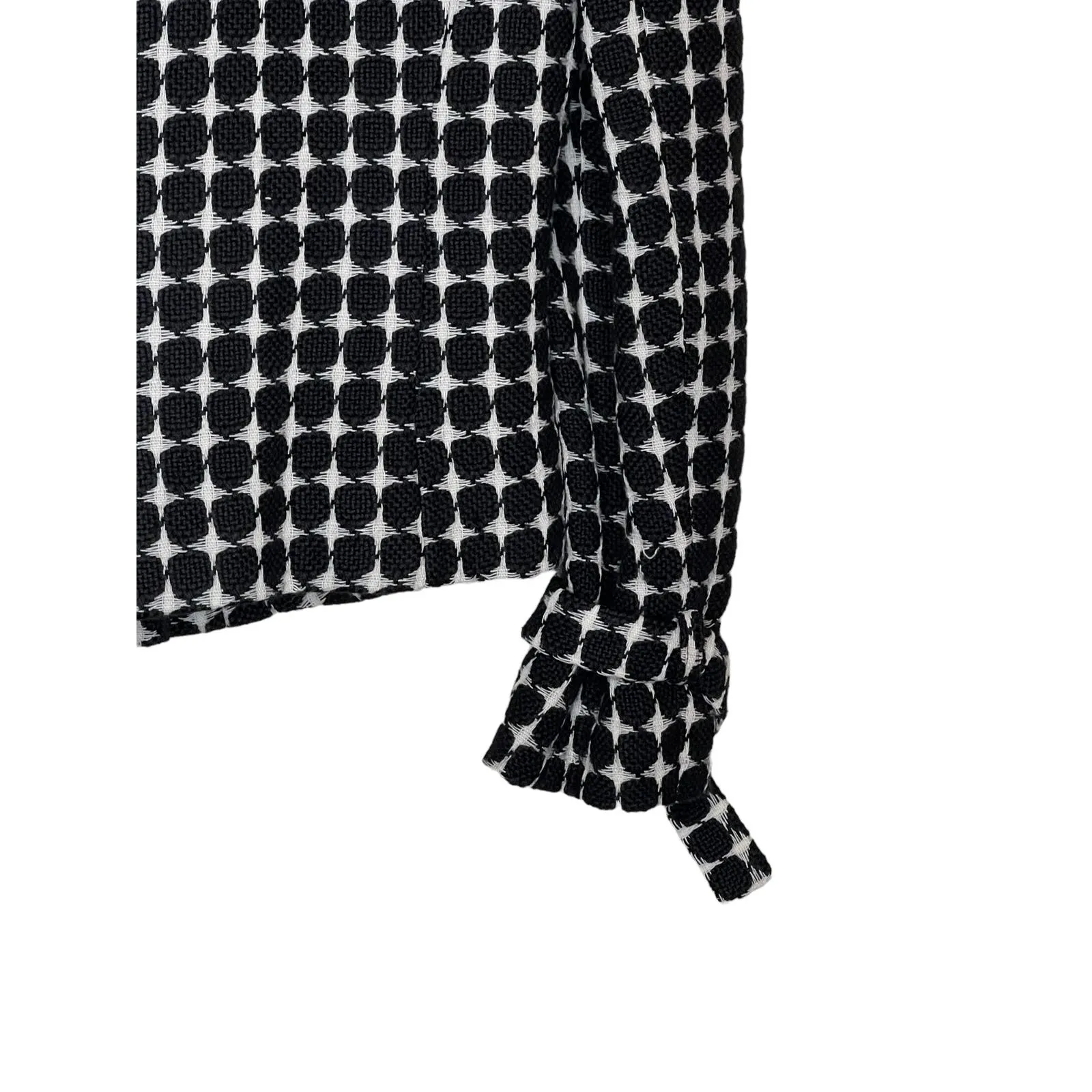 Liliu Women Jacket Vintage Zipper Tweed‎ Long Sleeve Collar Size 8 Black - Image 2