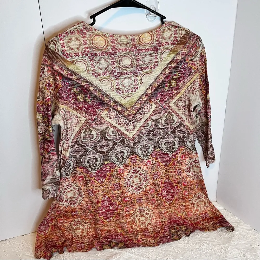 Live and let live  Red Graphic Blouse - Image 3