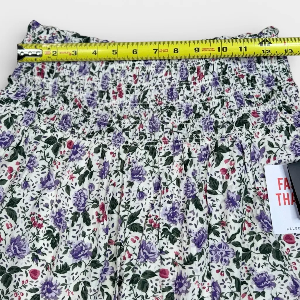 Celebrity Pink Mini Skirt Womens Size M White Purple Pink Floral Mini Casual - Image 7