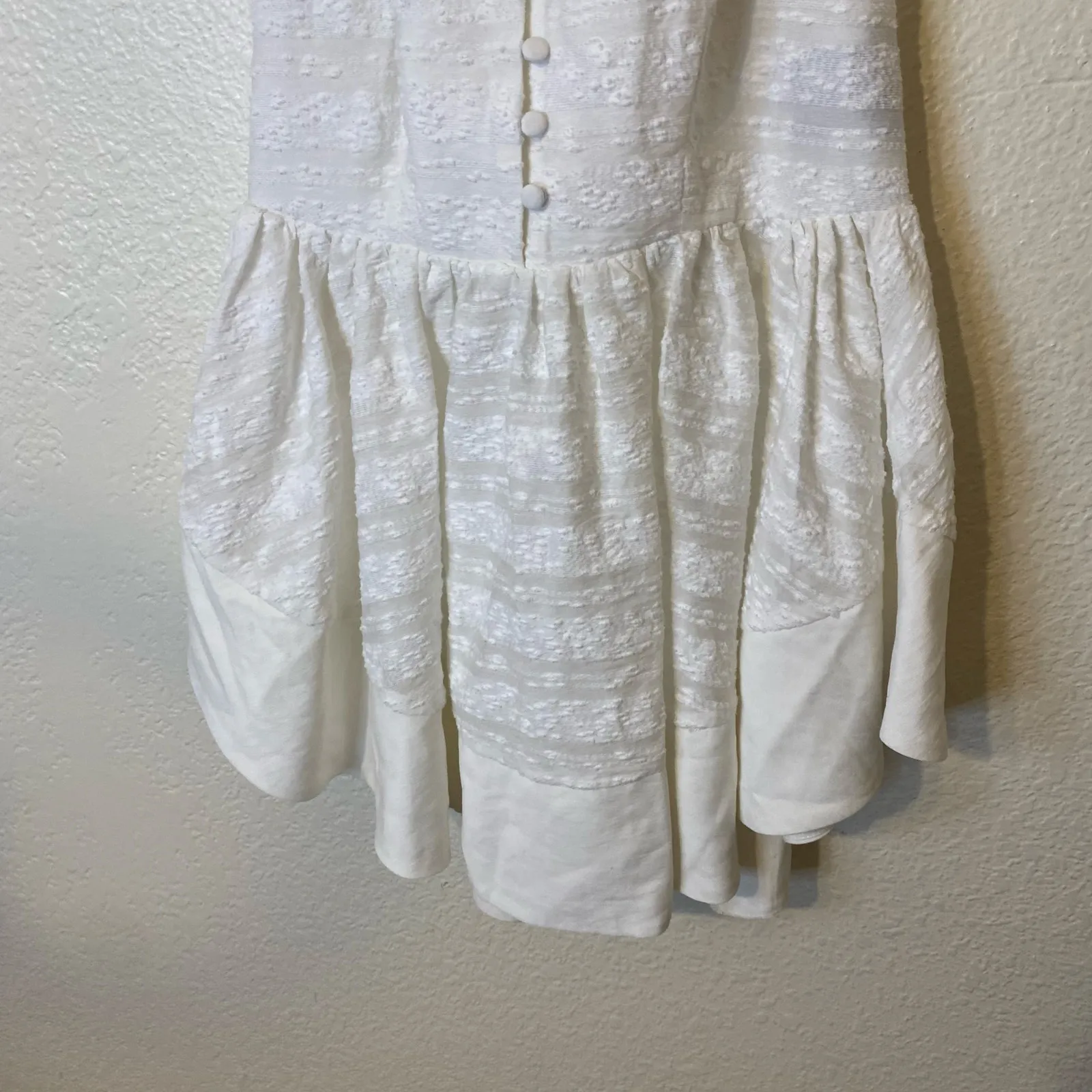 C/MEO Collective White High Neck Open Back Peplum NWT - Image 3