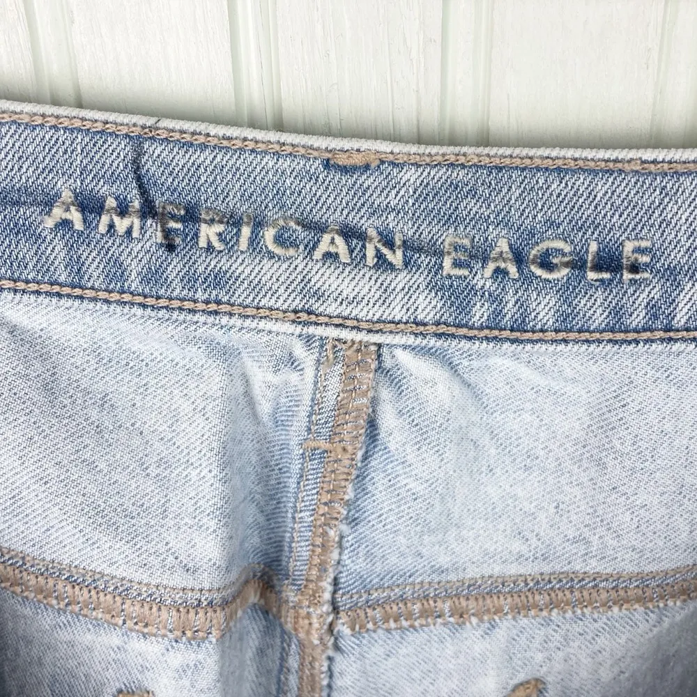 NEW American Eagle 90s Straight Jean Light Wash Denim Stretch Women's Size 18 - Image 7