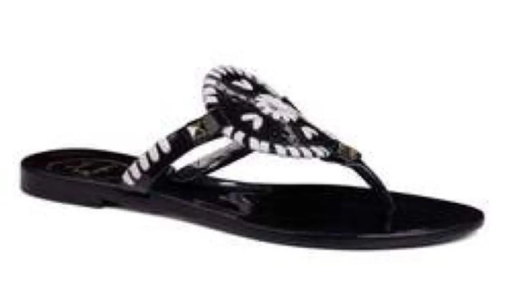 Jack Rogers Georgica Jelly Sandals Black White - Image 3