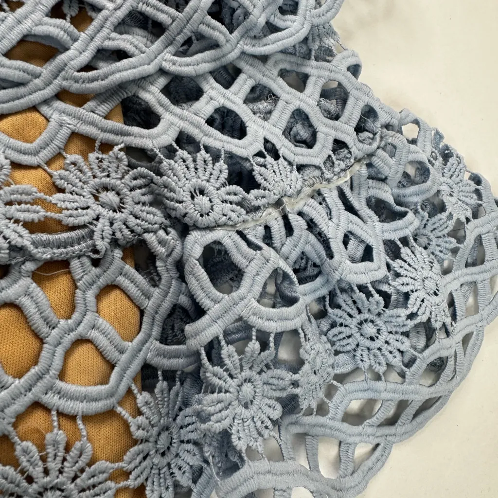 Beauty & Lace Light Blue Crochet Mini Dress - Image 14