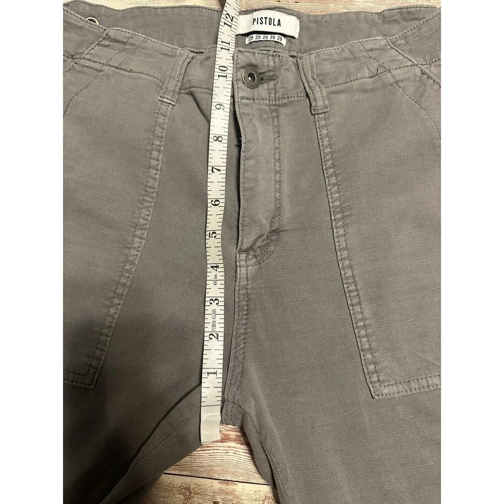 Pistola Utility Pants Women's Size 29 Gray Casual Twill Crop Straight Leg Anthro - Image 6