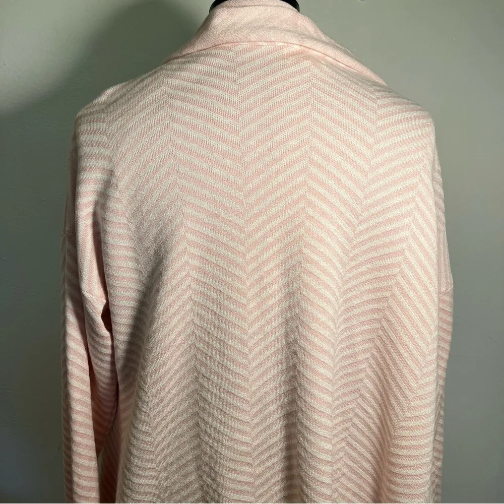 52seven Herringbone Cardigan Potpourri Cream Pink Size M - Image 9