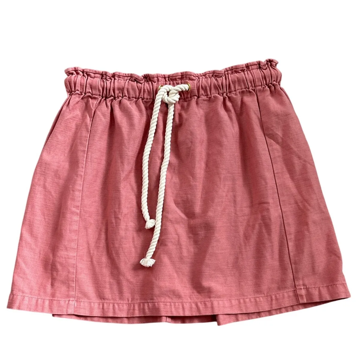 J. Crew Rope Tie-Waist Pull-On Paperbag‎ Mini Skirt in Dusty Rose Size Large - Image 3