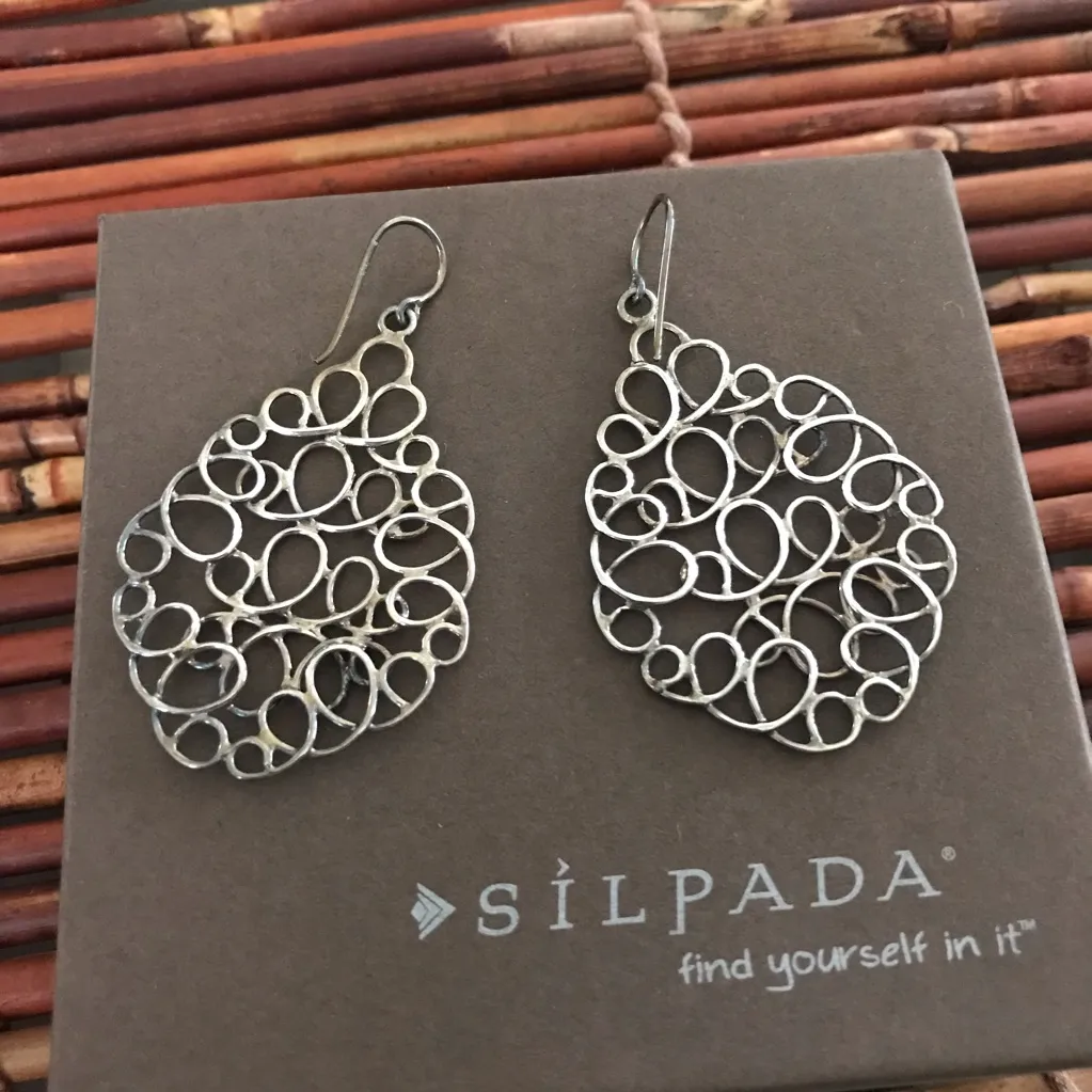Silpada Sterling Silver Open Weave Large Dangle Earrings - Image 3