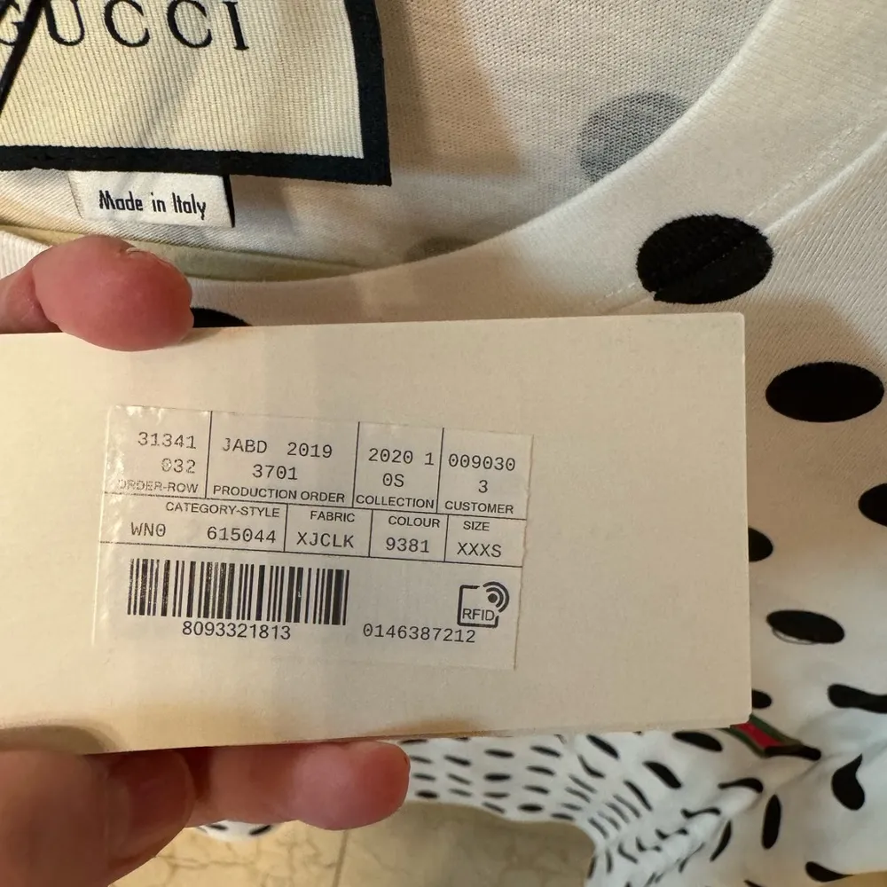 Authentic NWT Gucci Polka Dot T-Shirt - White - Image 5