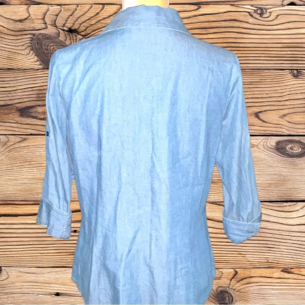 St. John’s Bay lightweight denim style button up blouse - Image 6