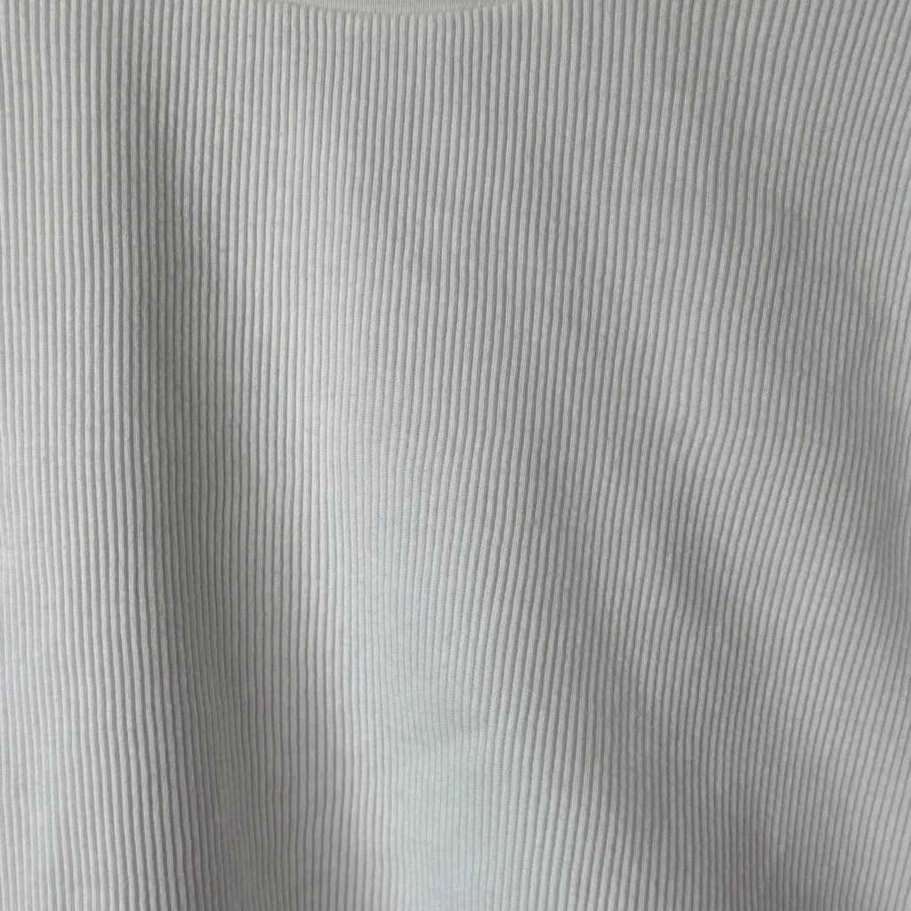 Aritzia TNA ribbed crewneck tshirt tee cropped top short sleeve White Size L - Image 5