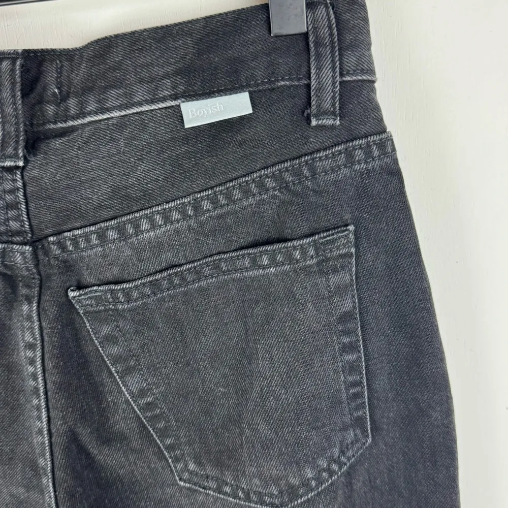 Boyish Jeans The Tommy Straight Leg Sz 25 Black Stone Wash Button Fly Crop - Image 12