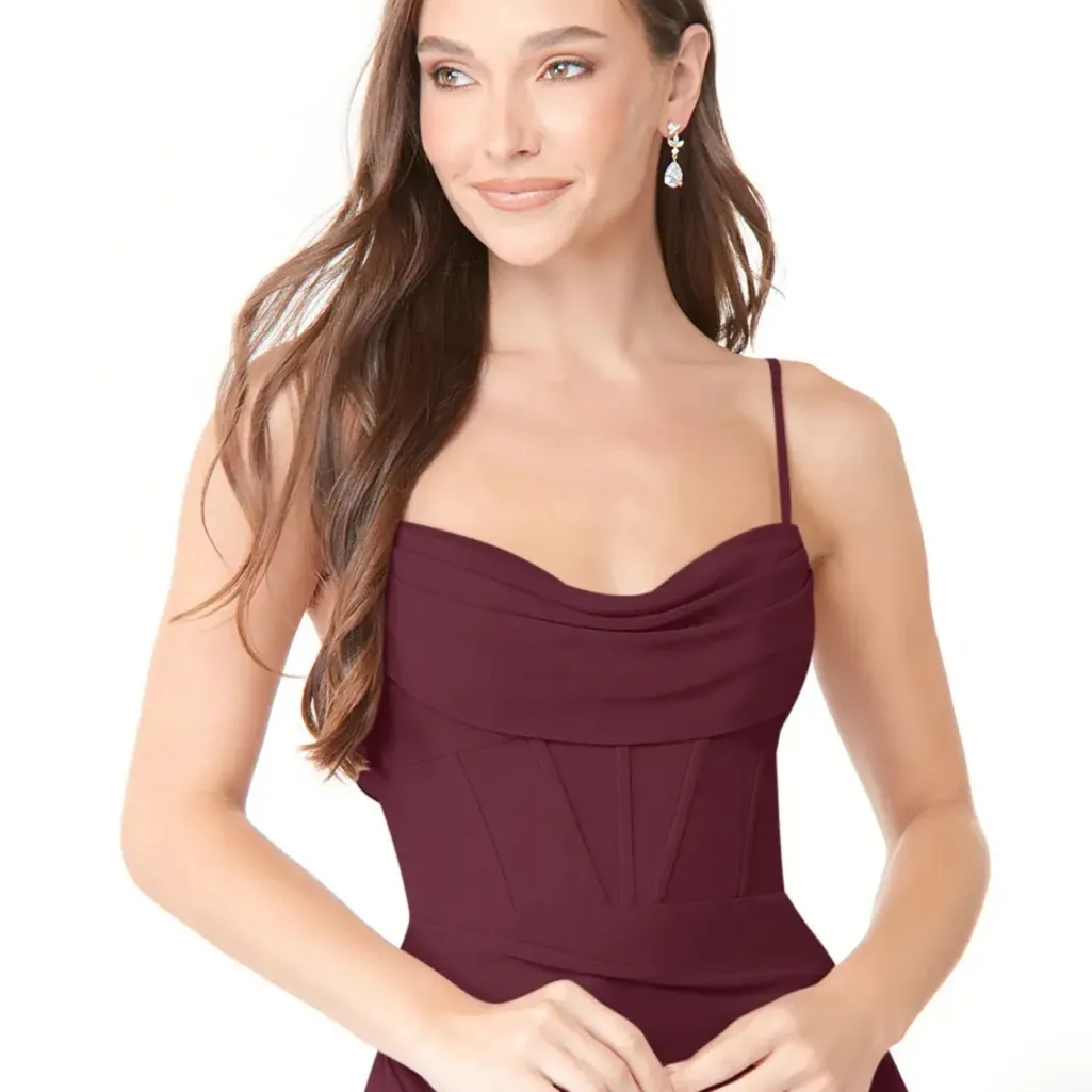 Corseted chiffon dress Azazie x Kendall Red Size XS - Image 4