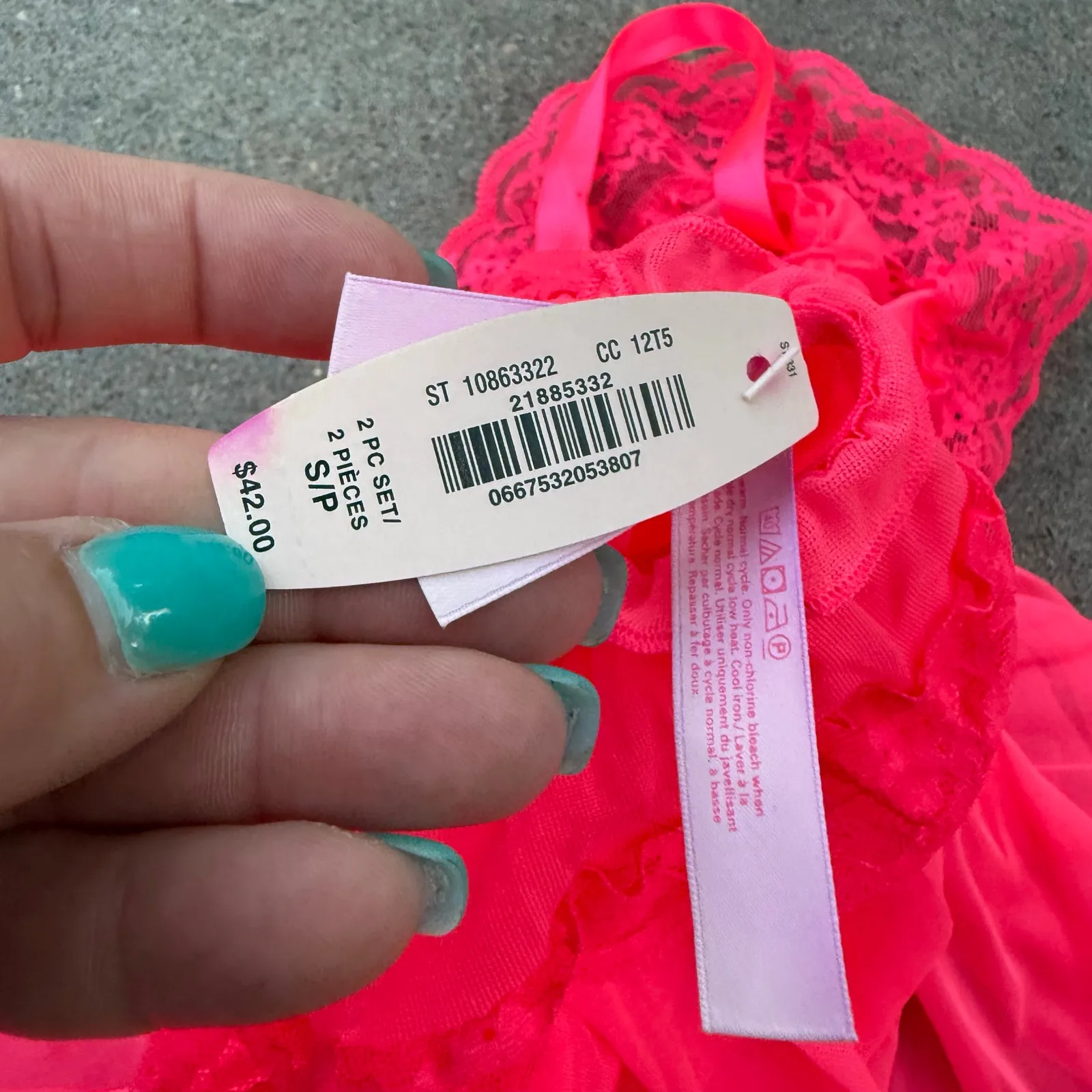 Victoria's Secret Bright Neon Pink Teddy Ruffles Babydoll Mini Dress Tank NWT S - Image 5