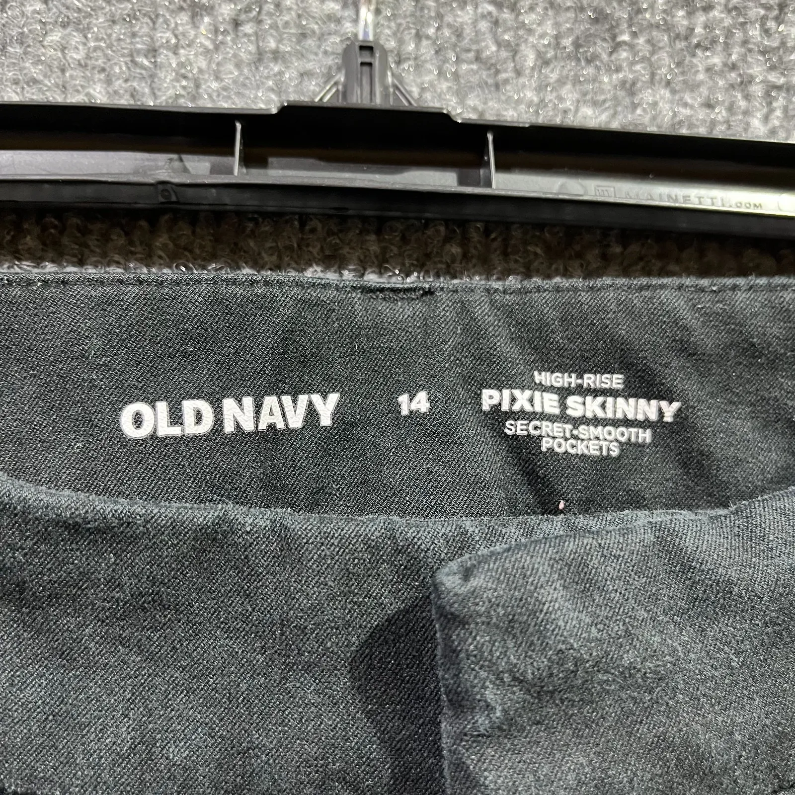 Old Navy Pixie Dress Pants Womens 14 Black Cotton Stretch High Rise Skinny Leg - Image 3