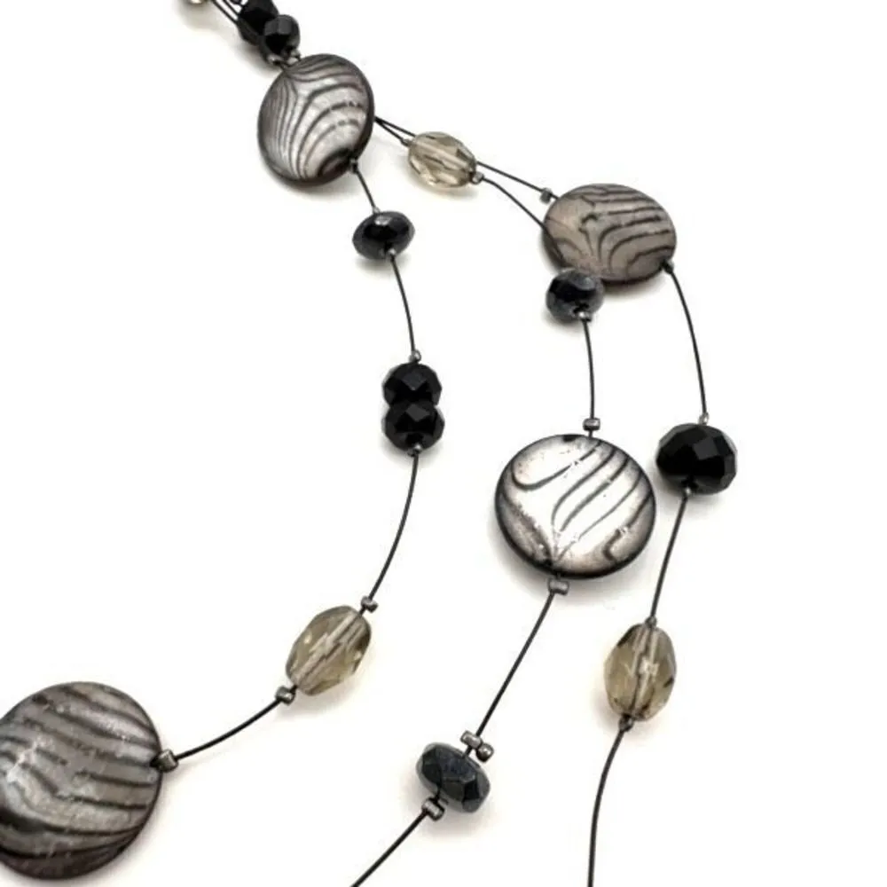 Chico’s three strand black stone‎ speckled necklace career chic dainty - Image 8