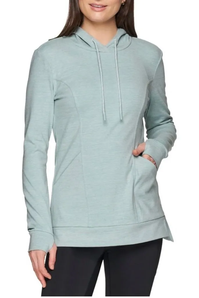 Avalanche Light Blue Lightweight Soft Hoodie Pullover Top with Pockets - Image 1