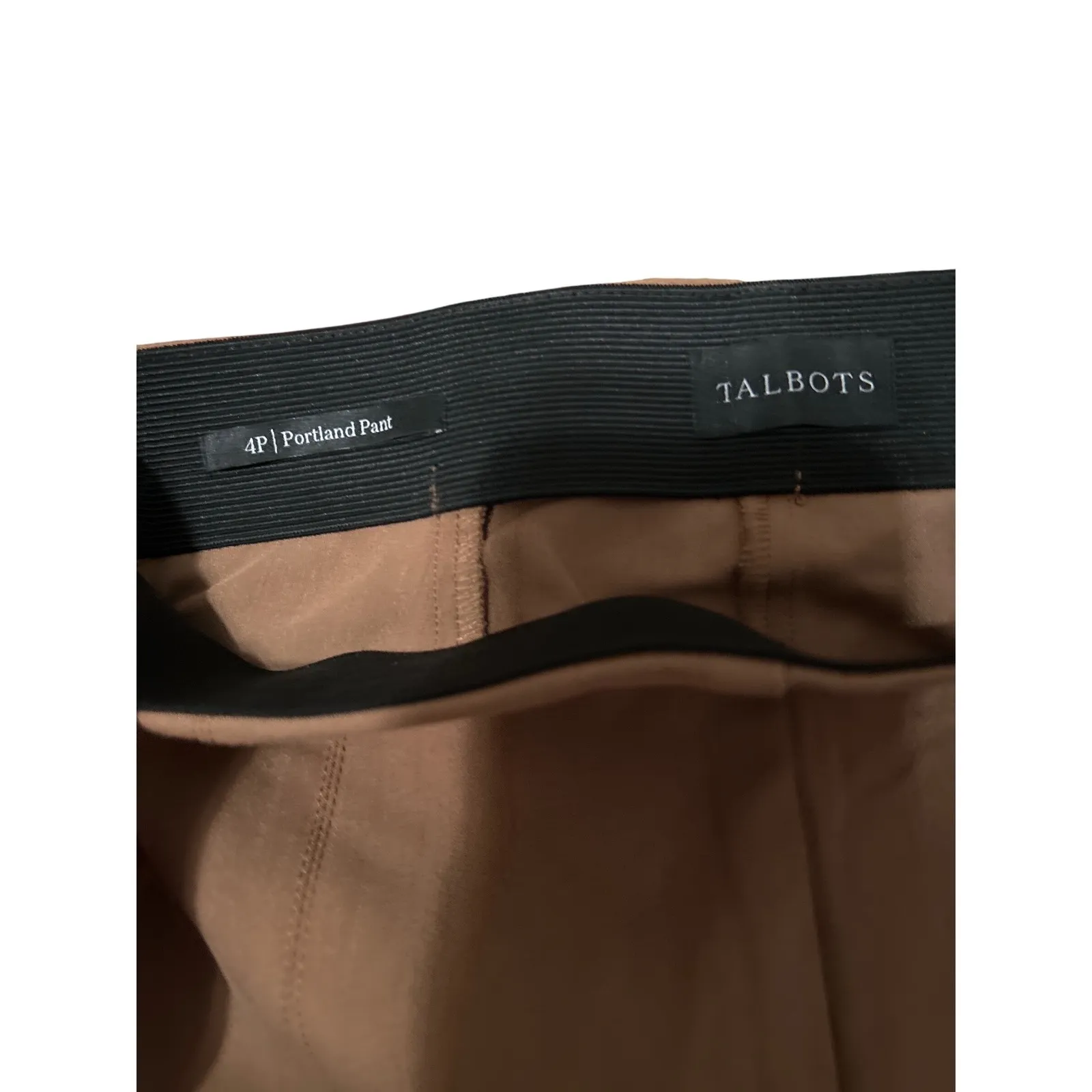 Talbots Women's Size 4P Portland Pant Camel Brown Stretch Elastic Waist - Image 3