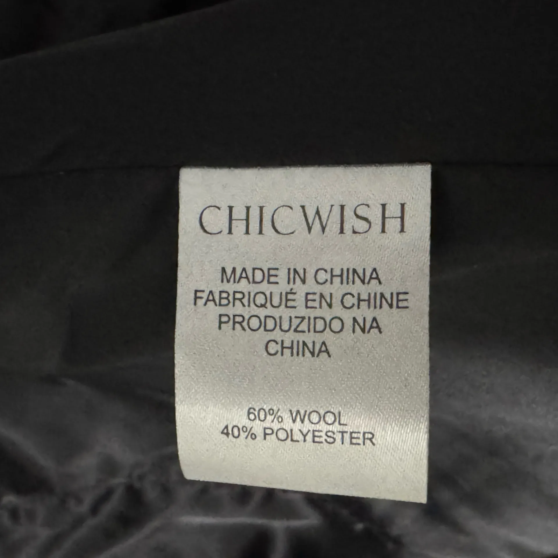 Chicwish  Black Wool Blend Jacket - Image 3