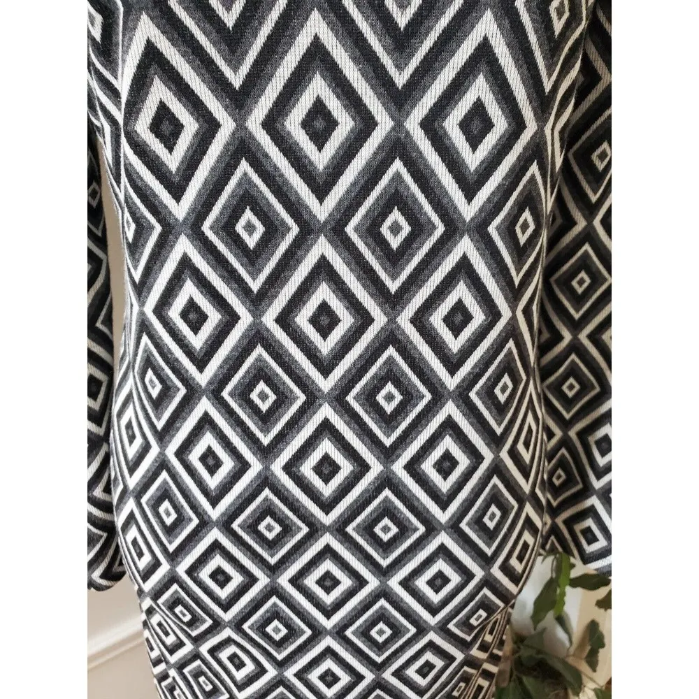 New Directions Womens Multicolor Round Neck Long Sleeve Knee Length Dress Size 6 - Image 4