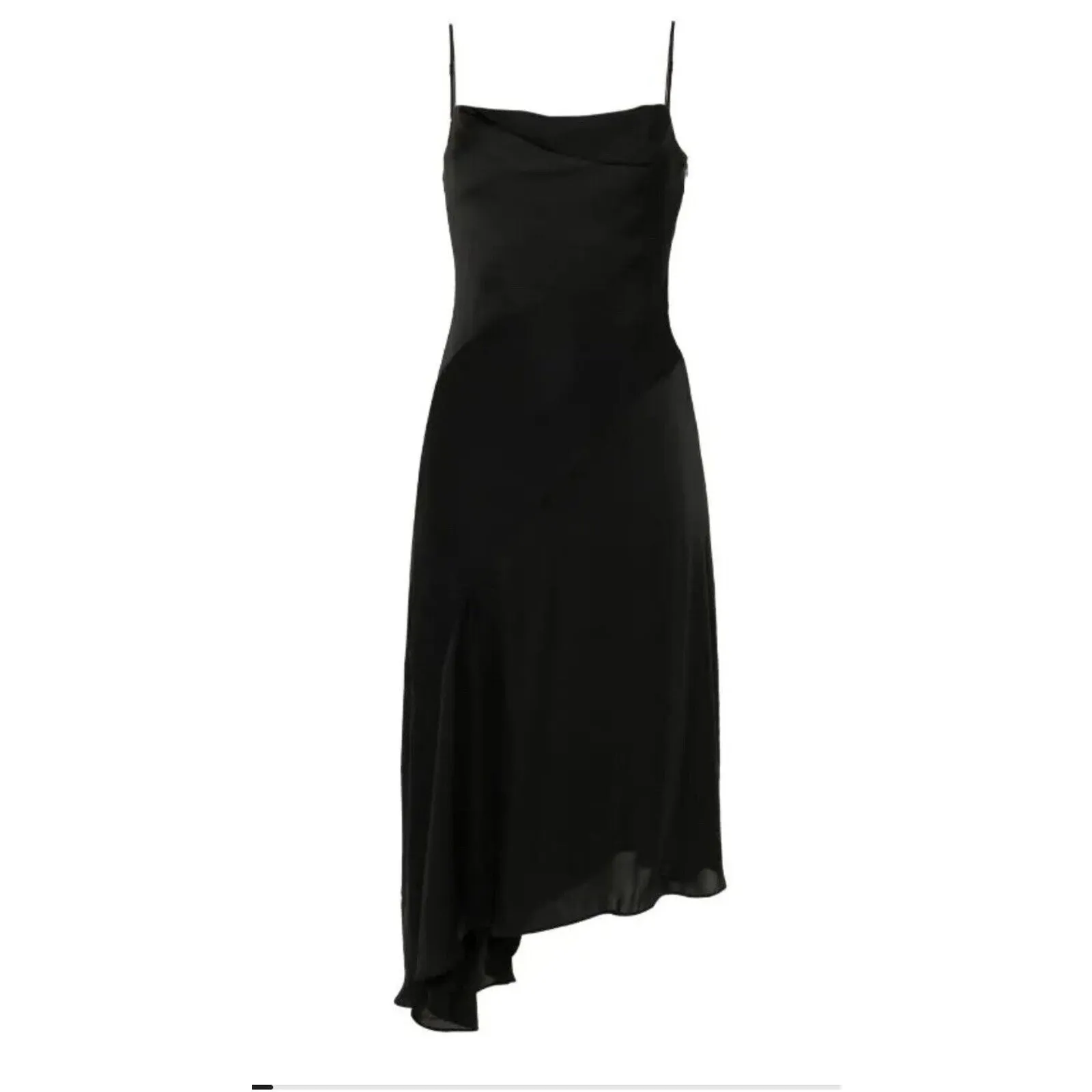 AllSaints Una satin midi Black Women’s dress Size 10 - Image 2