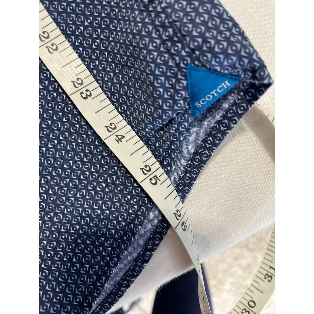 Scotch & Soda Amsterdam Couture relaxed men’s blue printed shirt size medium - Image 8