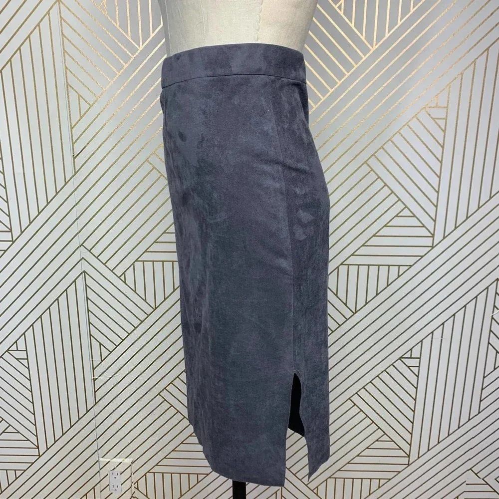 Aritzia Wilfred Free Lis Vegan Suede Pencil‎ Skirt in Gray Size US 2 - Image 5