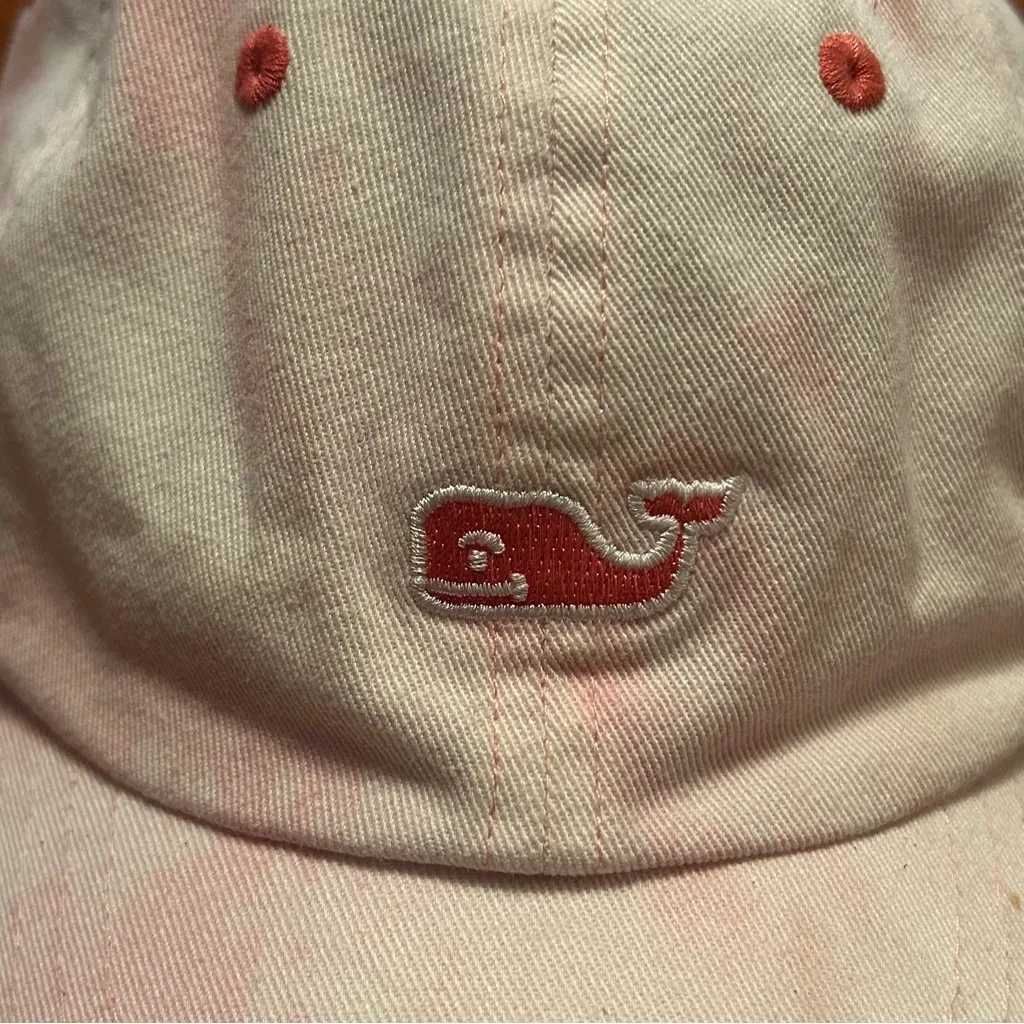 Vineyard Vines Tie Dye Dad Hat Whale Logo Spellout Pink Acidwash Adult - Image 2