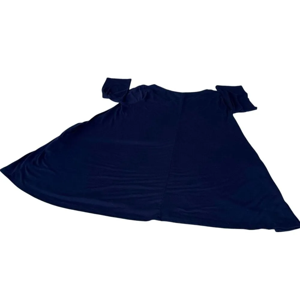 Zenana Premium Tunic Dress 3XL Navy Blue V Neck Pull On Pockets Flowy Comfort - Image 9