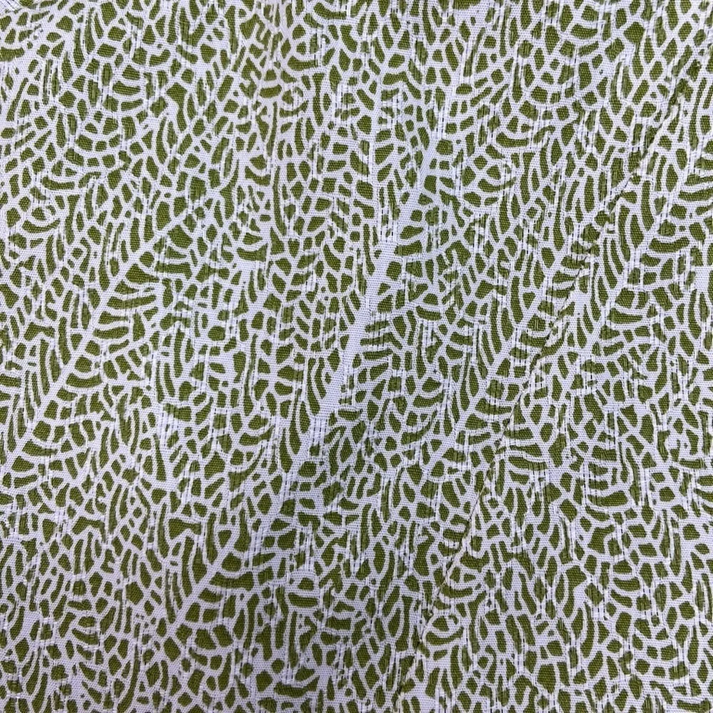 Tori Richard Women’s Green Leaf Print Open Neck Oriental Short Sleeve Shirt NWOT - Image 11