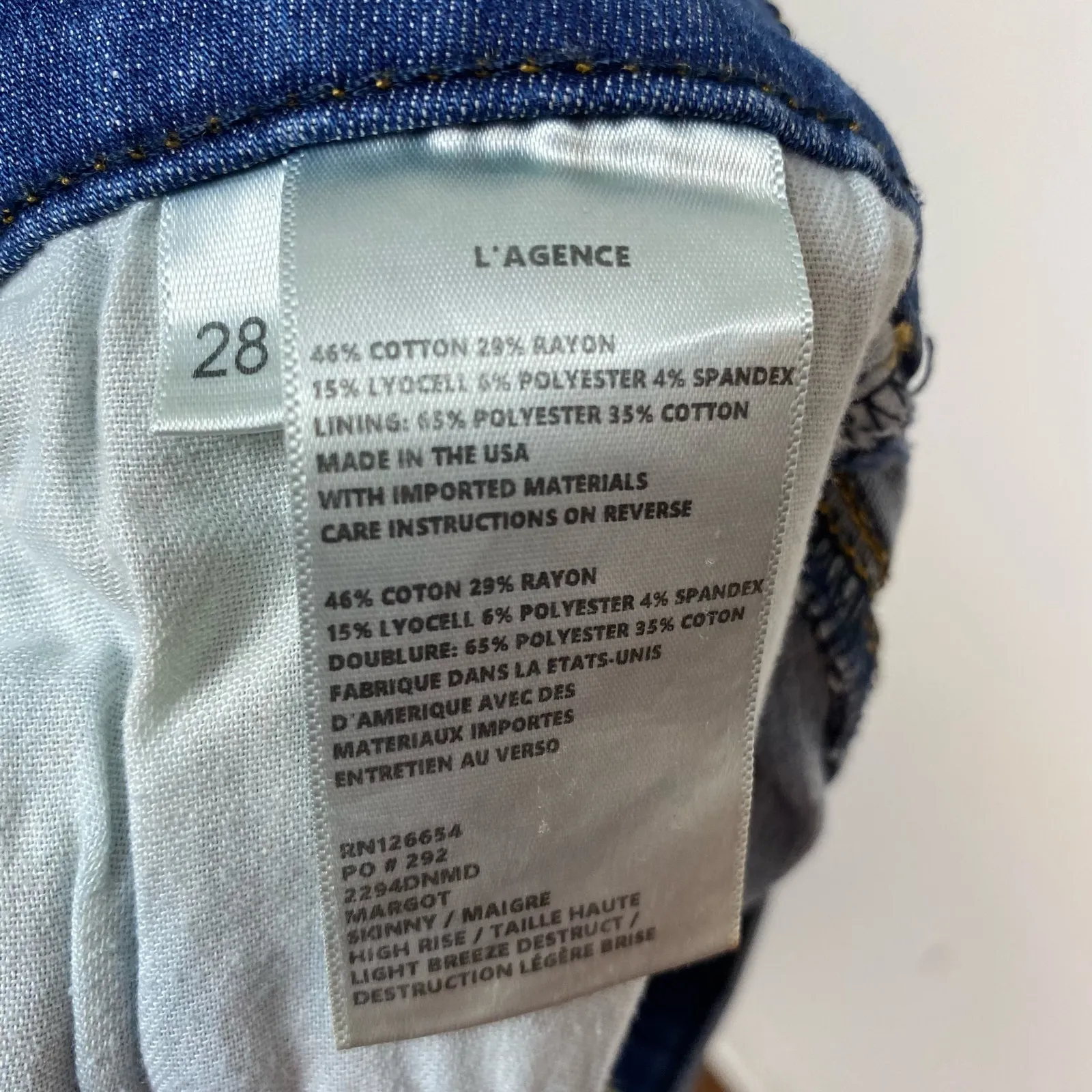 L'agence Distressed Margot High-Rise Light Breeze Cropped Skinny Jeans 28/6 - Image 7