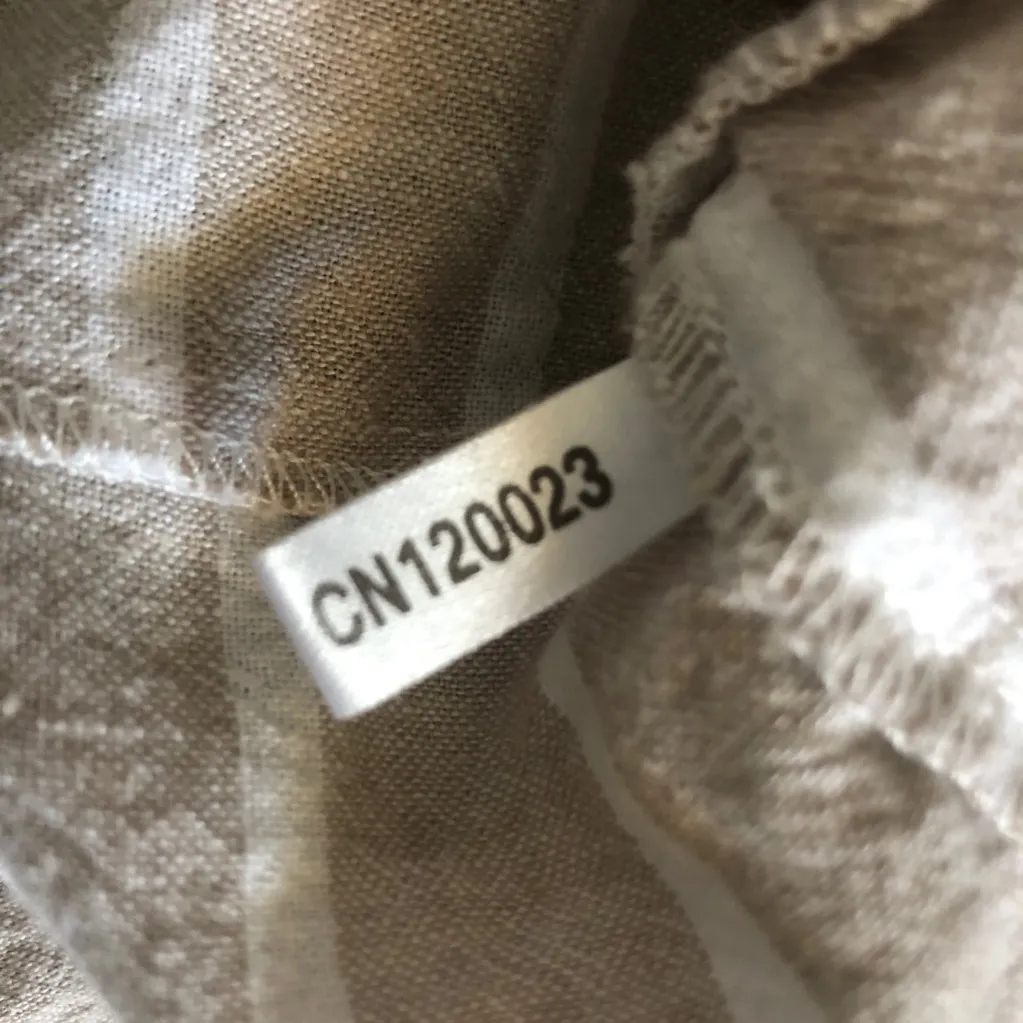 C NWOT Happy x Nature Beige Tan Striped Linen Blouse Women’s Top Size Small - Image 9