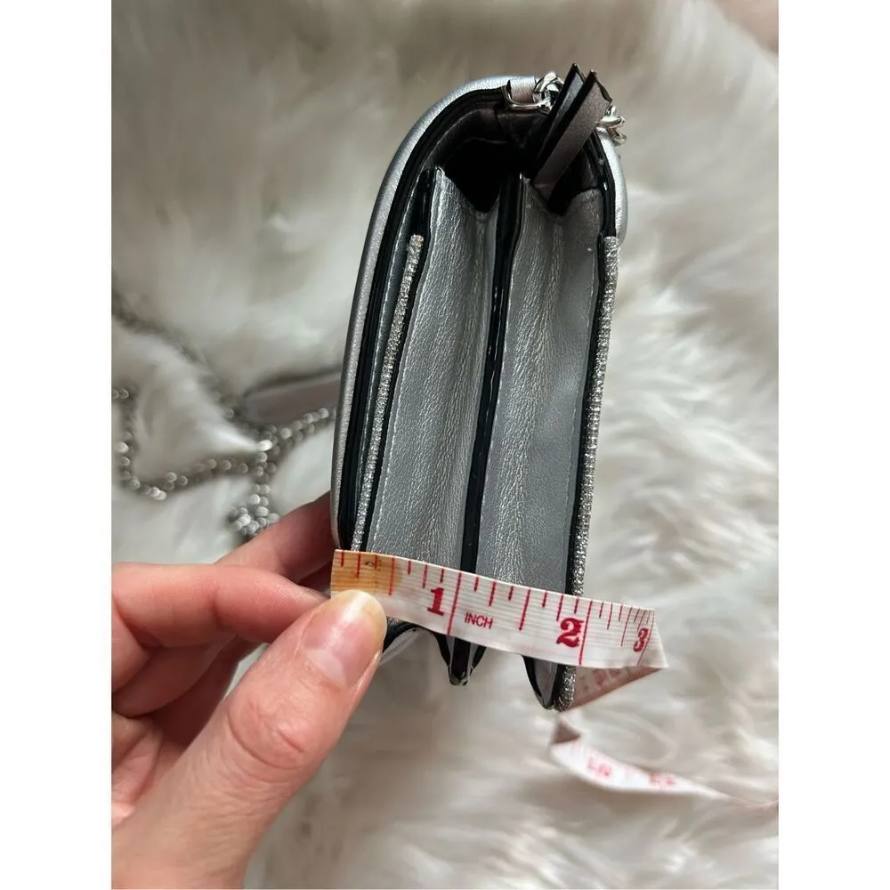 VICTORIA'S SECRET Shimmering Silver Logo BLING MINI CROSSBODY BAG y2k clutch cro - Image 11