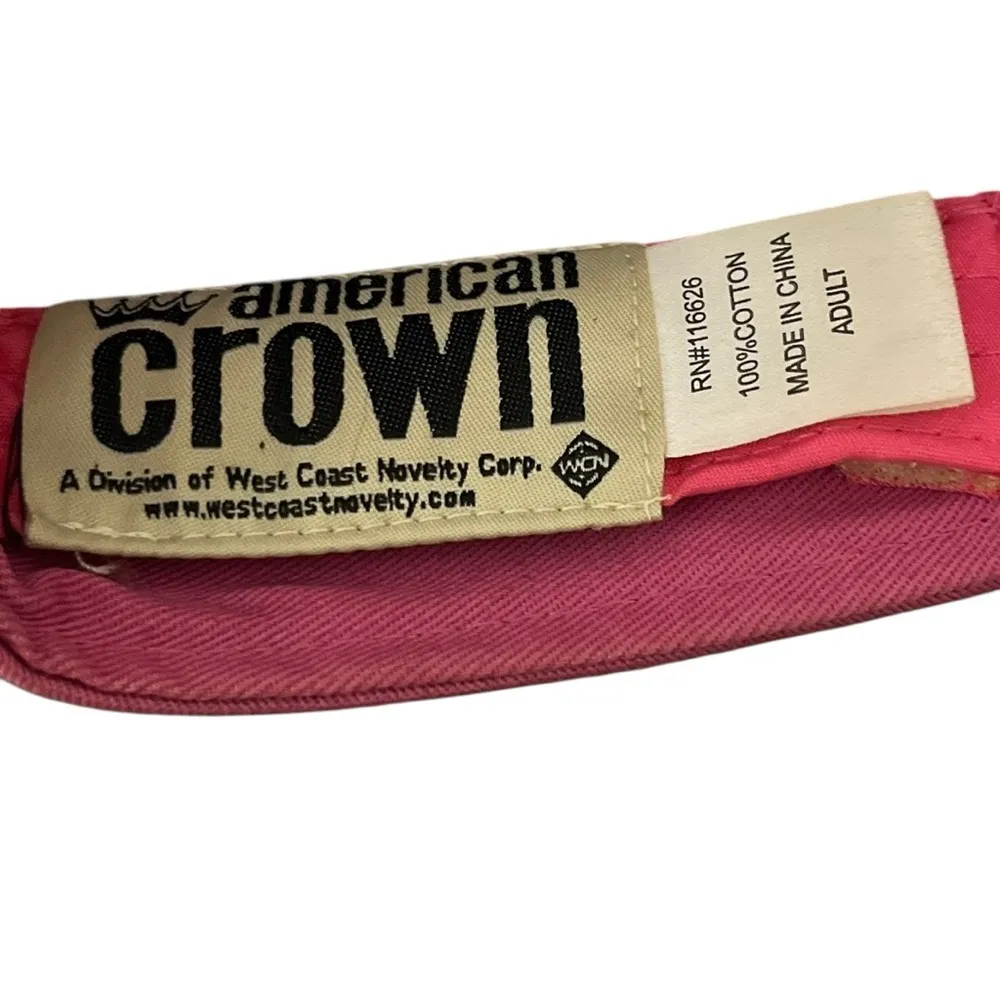 NWT American Crown KENTUCKY 1792 Embroidered 100% Cotton Canvas Adjustable Visor Pink - Image 7