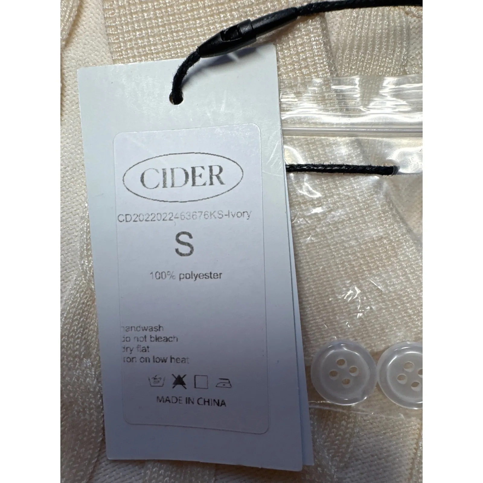 CIDER Ivory Cable Knit Cropped Polo Shirt Short Sleeve Trendy Top Women's - Image 4