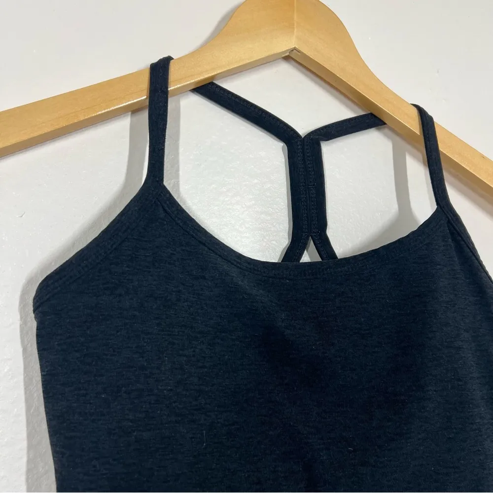 Beyond Yoga  Black Charcoal Spacedye Slim Racerback Cropped Tank - Image 5