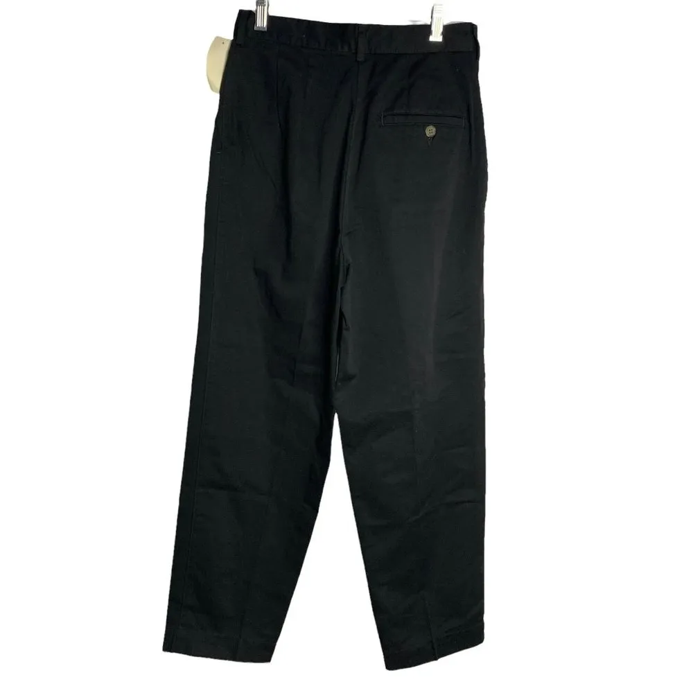 Vintage LL Bean Pleated Front Pants 6P Black Pockets Button Zip Deadstock - Image 3