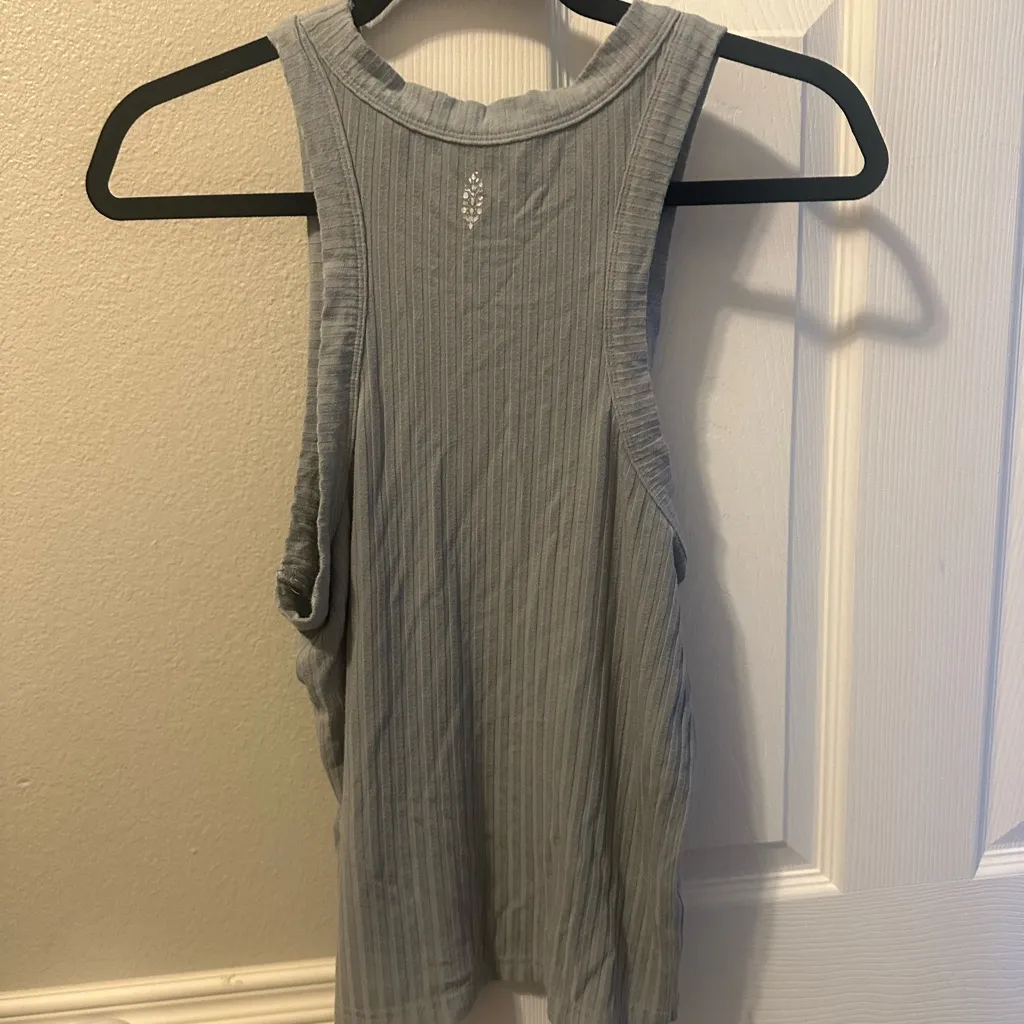 Free People Ribbed Green Tank Top - Image 4